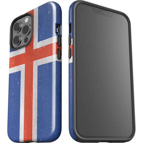 Iceland Flag Distressed iPhone 15 Pro Max Impact Case
